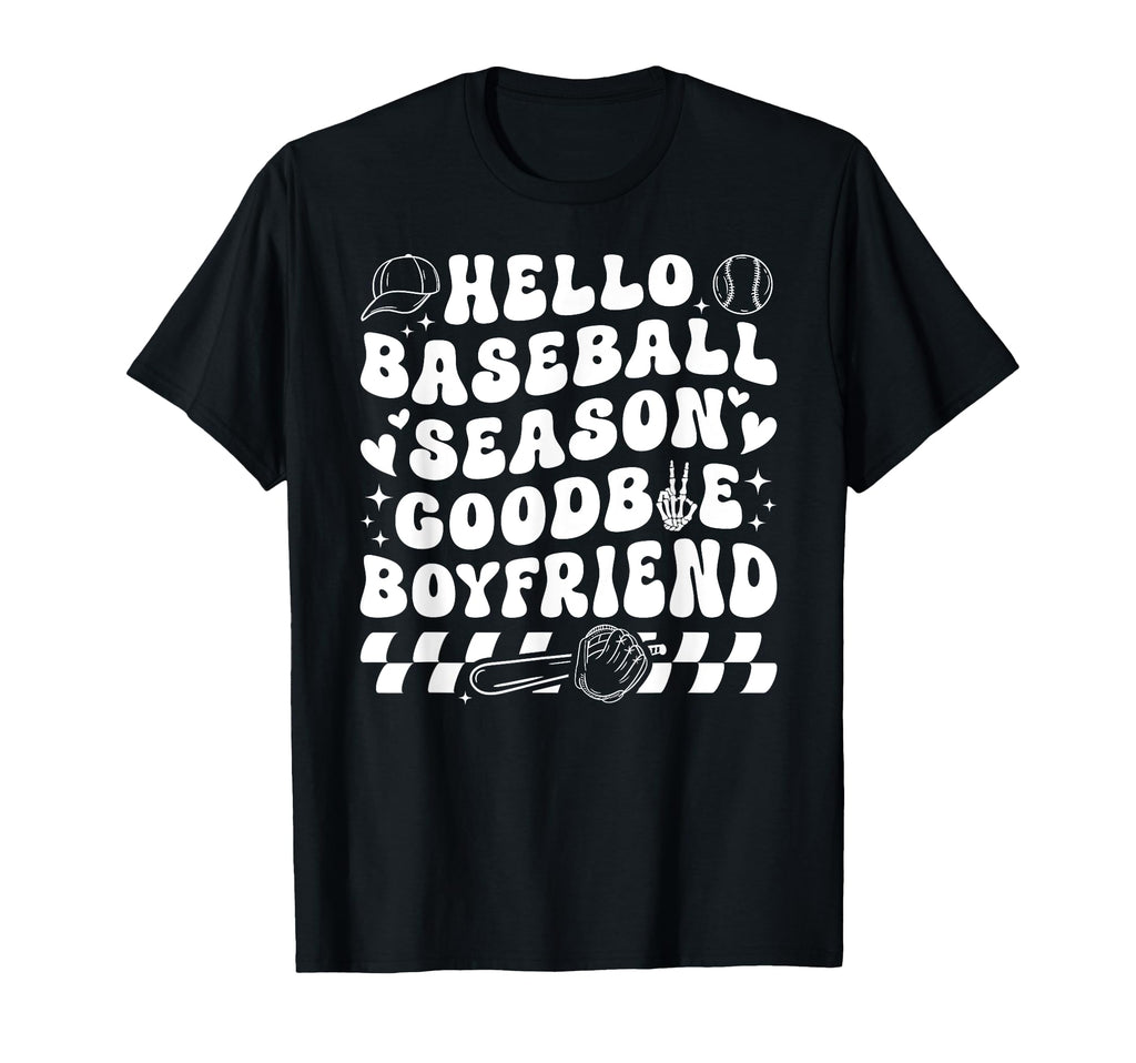 Baseball Girlfriend Groovy Baseball T-Shirt - Casual Everyday Wear Unisex - T-Shirt, Sweatshirt, Hoodie