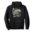 Floral Boho Manatee Summer Coastal Hoodie - Aesthetic Graphic for Adults - T-Shirt, Sweatshirt, Hoodie