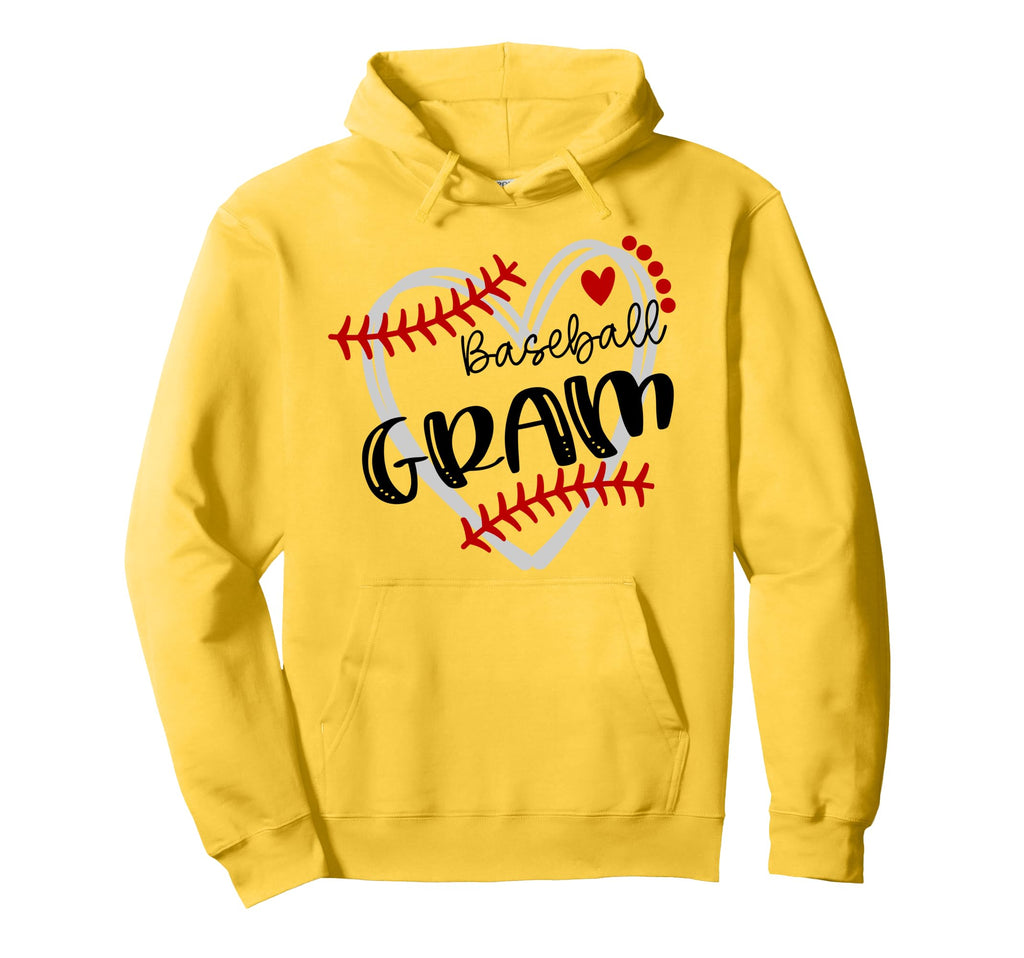 Personalized Baseball Heart Gram Hoodie - Custom Art Print for Adults - T-Shirt, Sweatshirt, Hoodie