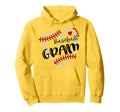 Personalized Baseball Heart Gram Hoodie - Custom Art Print for Adults - T-Shirt, Sweatshirt, Hoodie