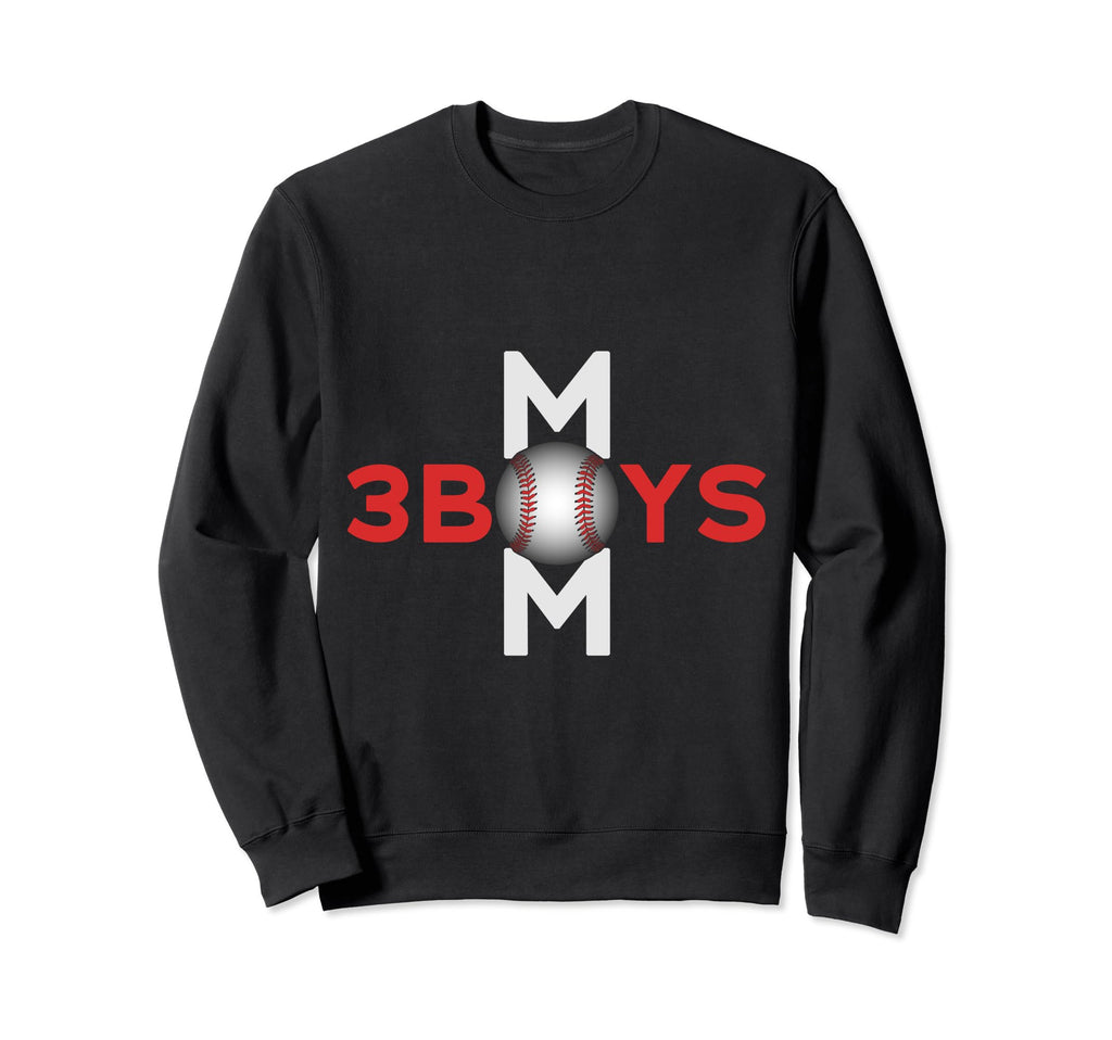 Mom 3 Baseball Mothers Day Sweatshirt - Unique Graphic Men Women - T-Shirt, Sweatshirt, Hoodie