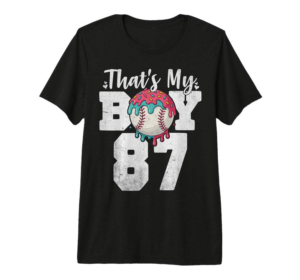 Thats My Baseball 87 Number Mom Dad 87 Tri T-Shirt - Graphic Print Unisex - T-Shirt, Sweatshirt, Hoodie