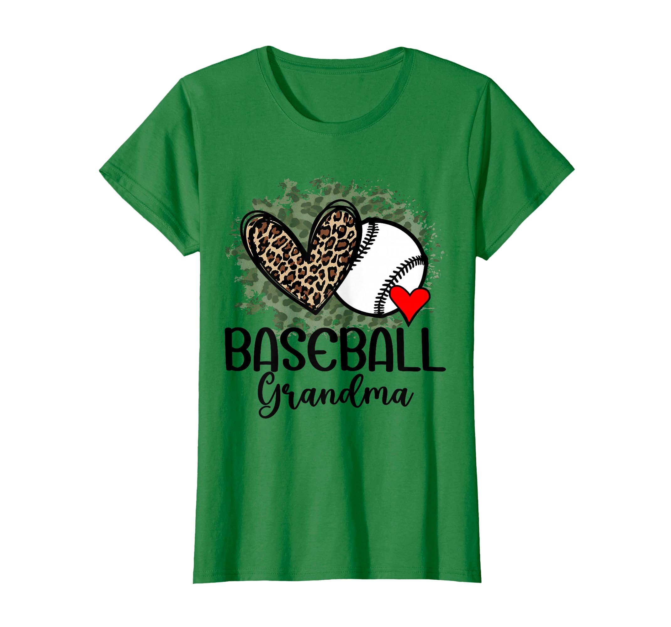 Baseball Grandma Funny Leopard Heart T-Shirt - Fun Novelty Design Unisex - T-Shirt, Sweatshirt, Hoodie