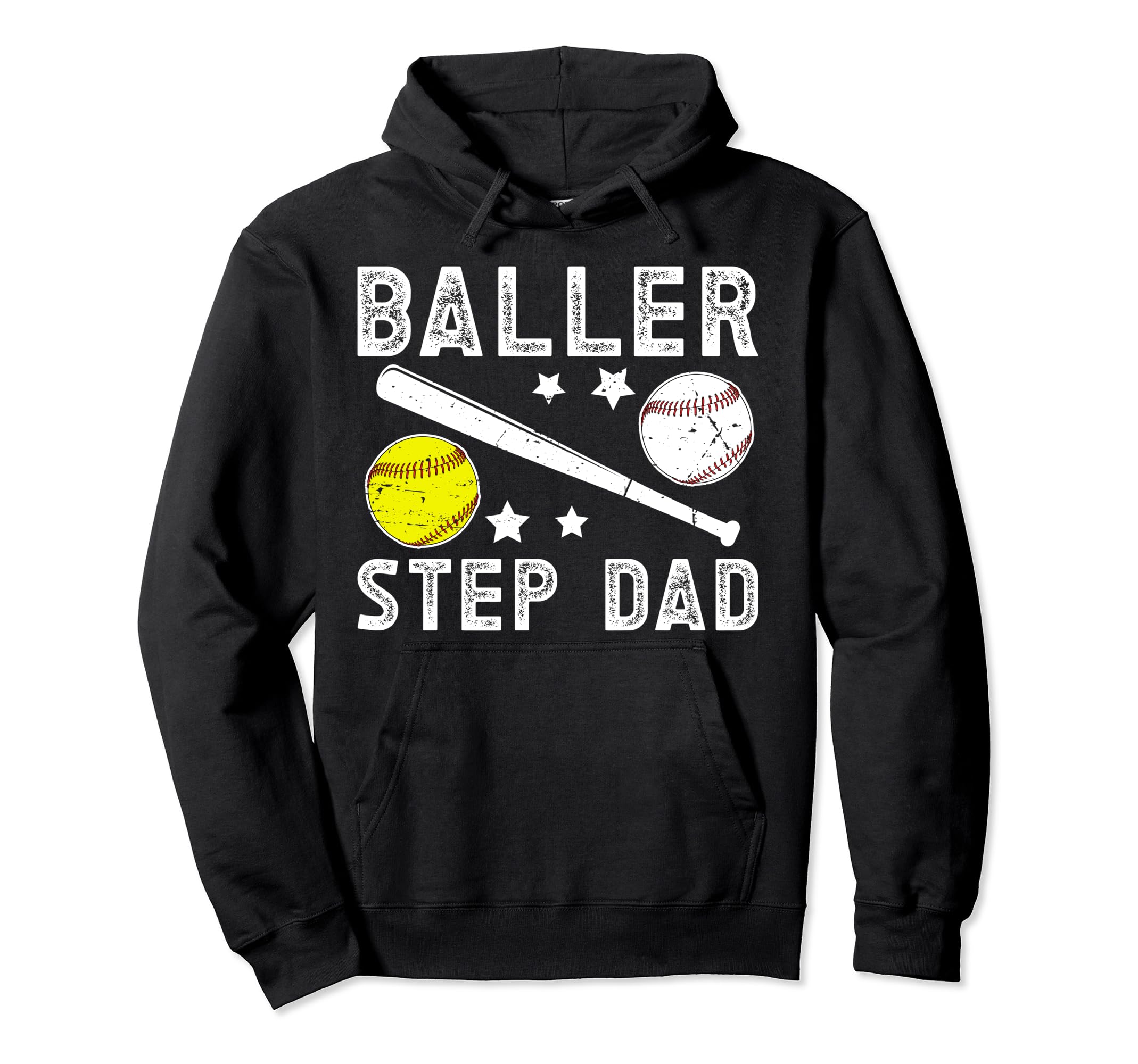 Baller Step Dad Proud Baseball Hoodie - Minimalist Print Men Women - T-Shirt, Sweatshirt, Hoodie