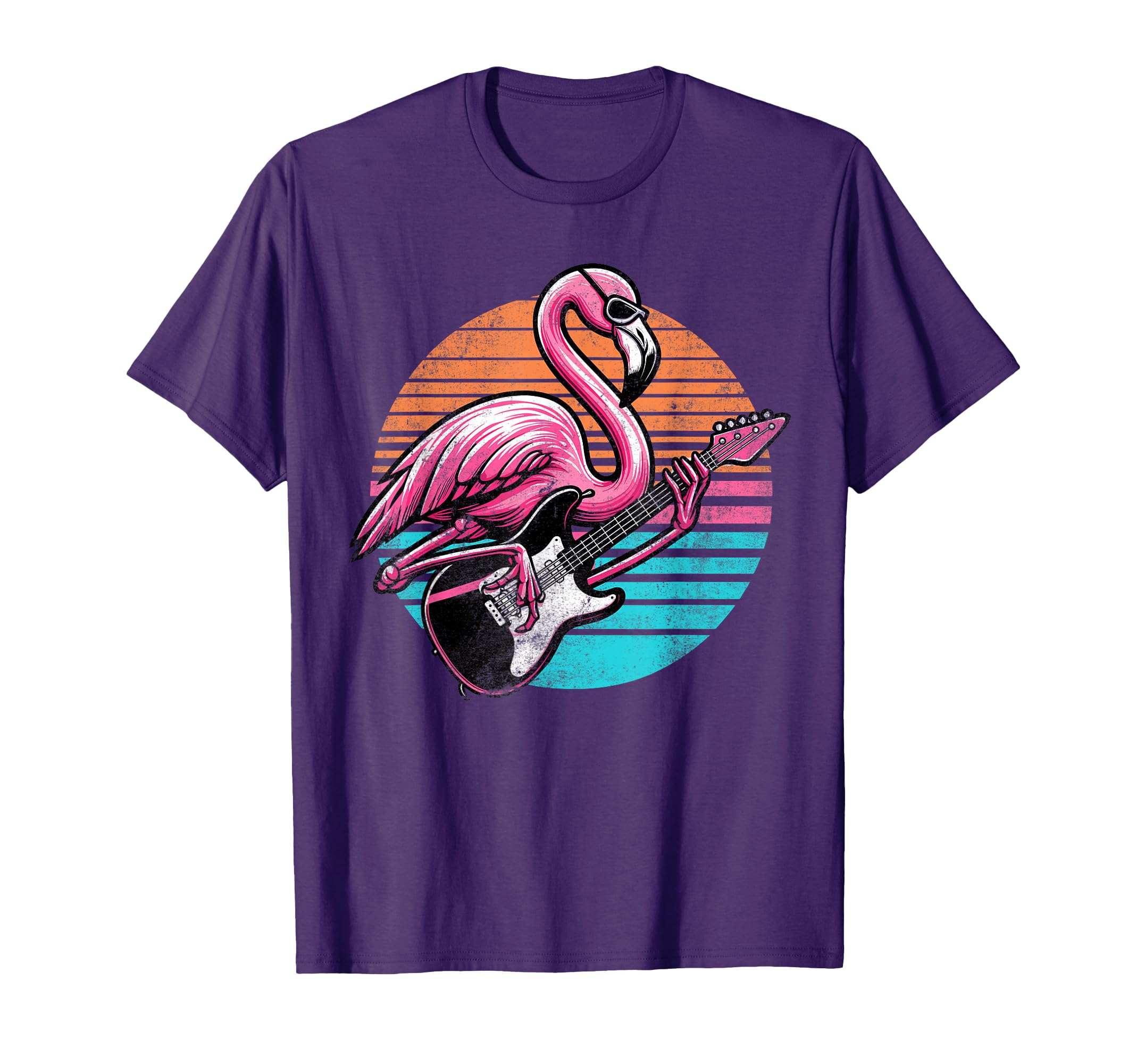 Flamingo Playing Guitar Rock And Roll T-Shirt - Trendy Graphic for Adults - T-Shirt, Sweatshirt, Hoodie