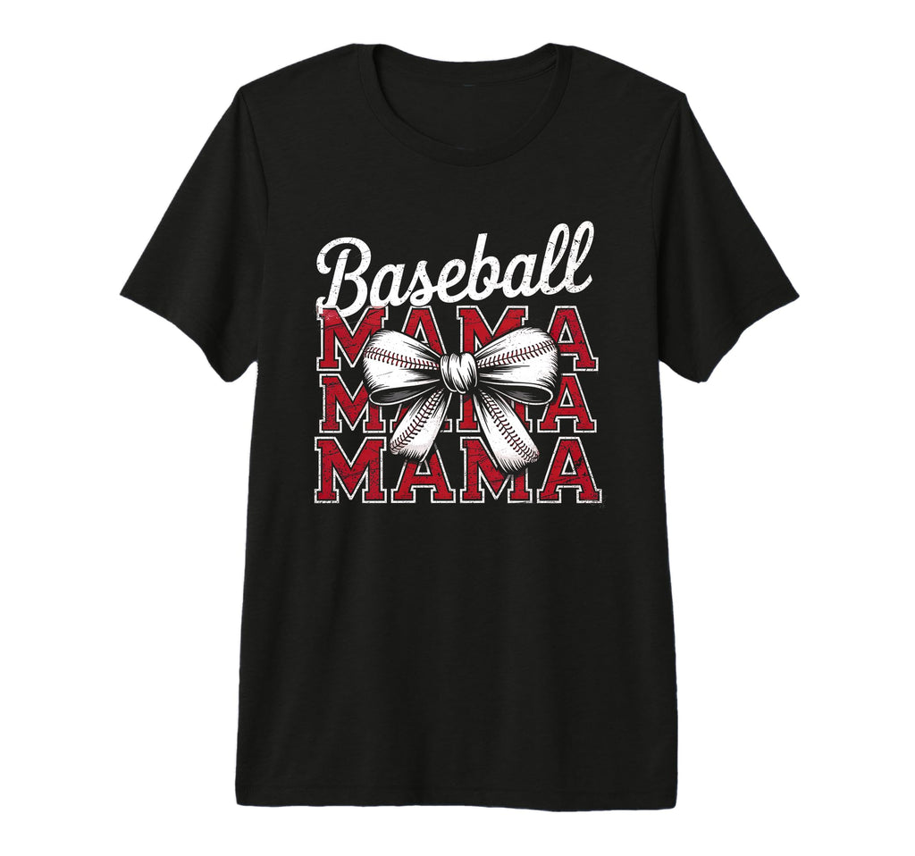 Baseball Mama Coquette Bow Game Day T-Shirt - Unique Graphic Men Women - T-Shirt, Sweatshirt, Hoodie