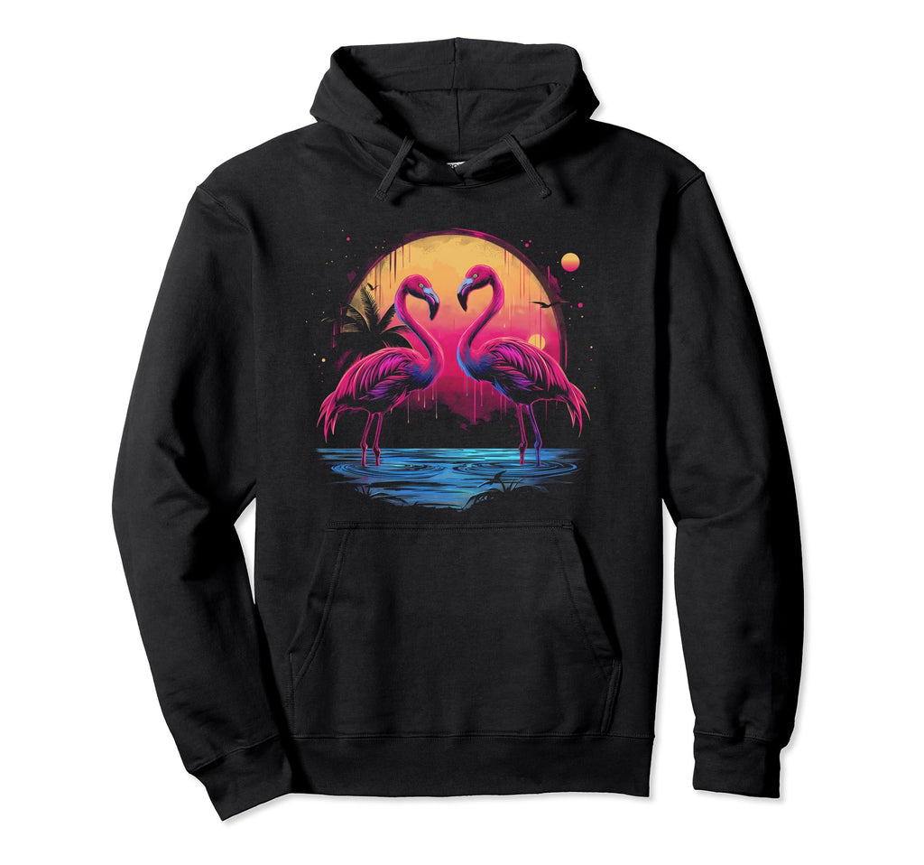 Flamingo Vaporwave Aesthetic Synthwave Hoodie - Novelty Apparel Men Women - T-Shirt, Sweatshirt, Hoodie