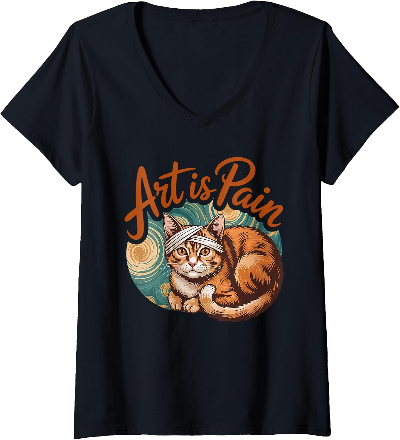 Sarcastic Feline Teal Swirls Studio Merch - Adult & Kids T-Shirts, Sweatshirts & Hoodies apparel design preview 1