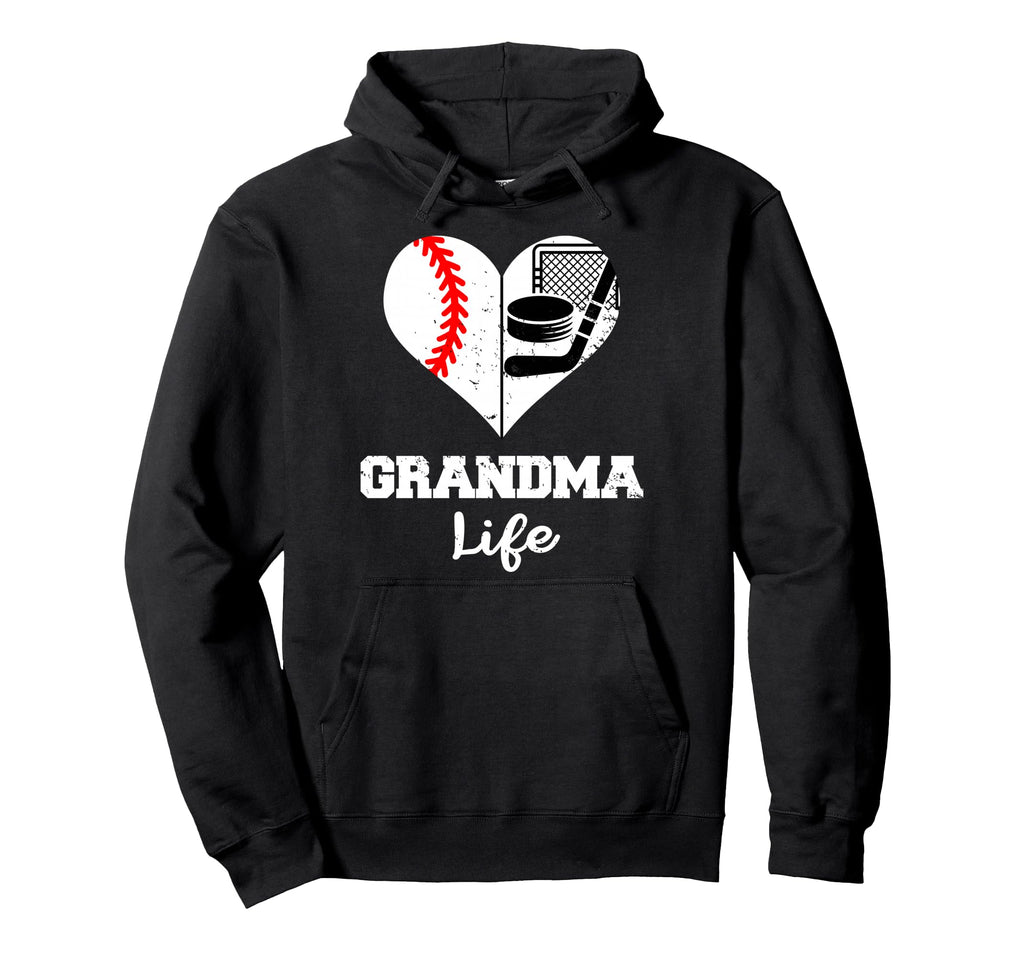 Grandma Life Heart Funny Baseball Hoodie - Aesthetic Graphic Men Women - T-Shirt, Sweatshirt, Hoodie