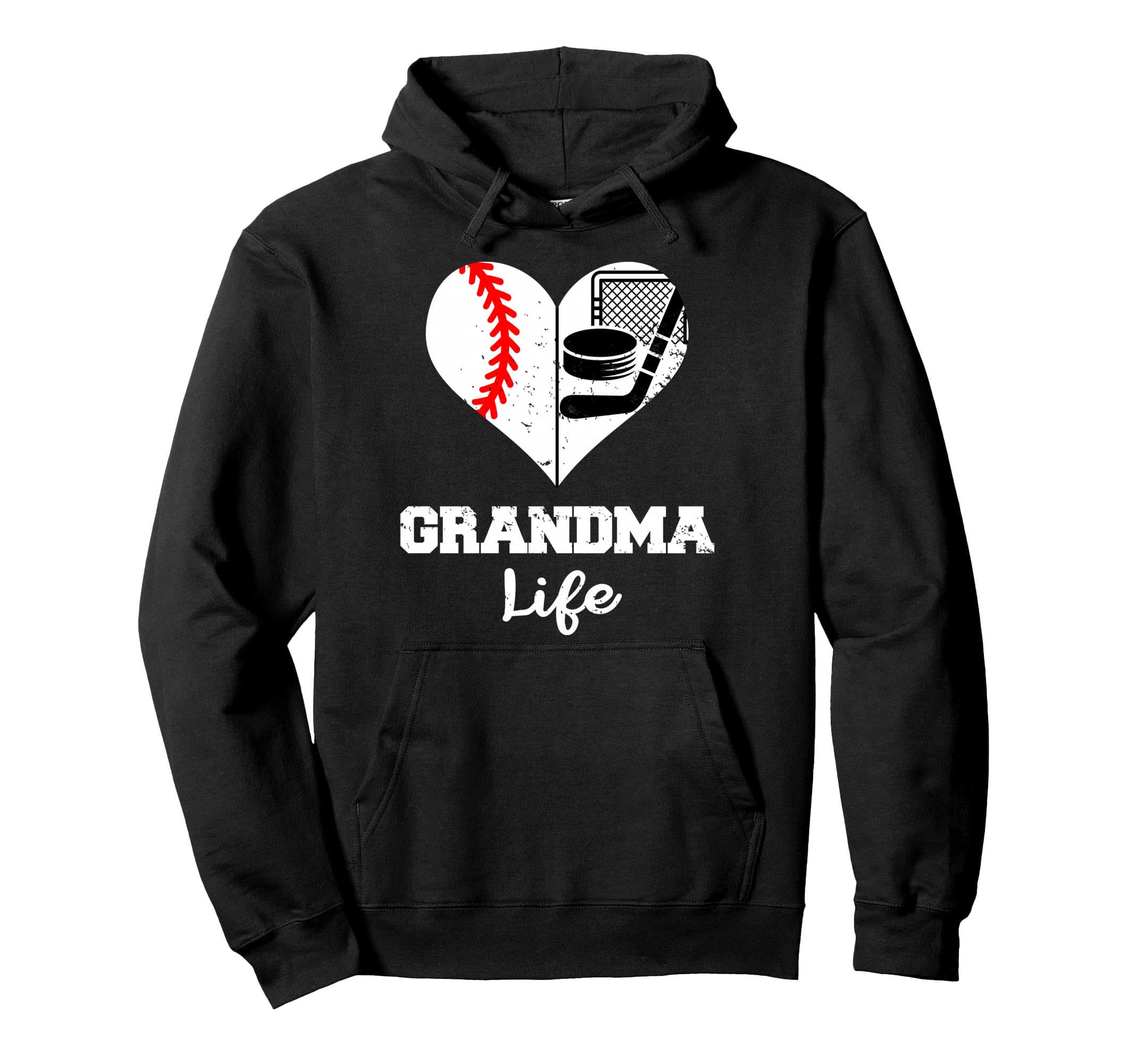 Grandma Life Heart Funny Baseball Hoodie - Aesthetic Graphic Men Women - T-Shirt, Sweatshirt, Hoodie