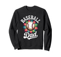 Baseball Dad Tie Dye Colorful Sweatshirt - Trendy Graphic for Adults - T-Shirt, Sweatshirt, Hoodie