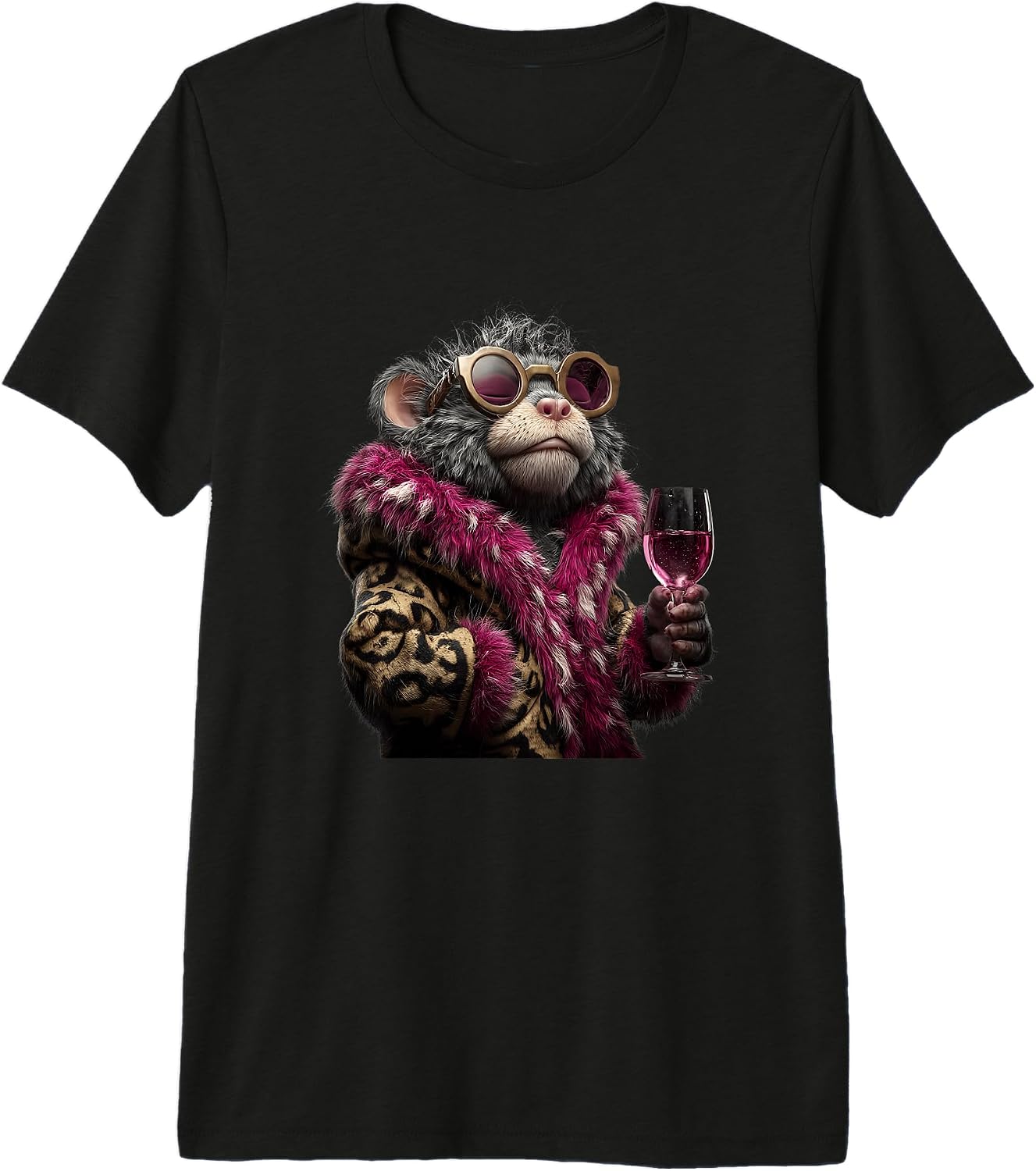 Whimsical Glam Primate Character Graphics Glasses - Adult & Kids T-Shirts, Sweatshirts & Hoodies apparel design preview 1