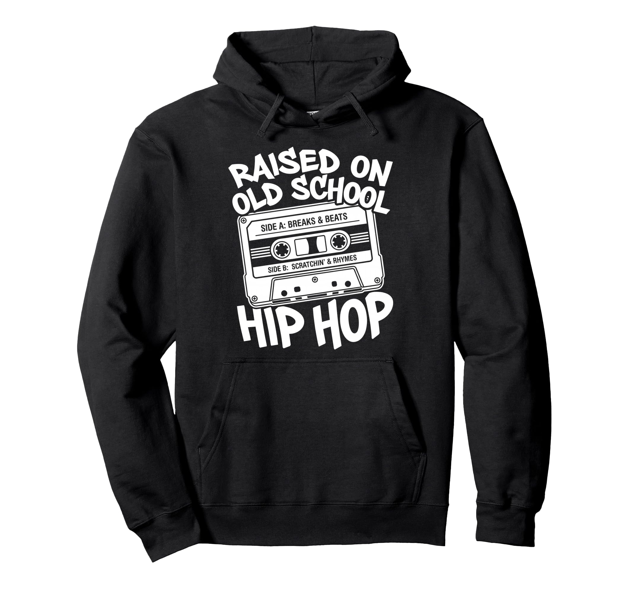 Raised Old School Hip Hop Cassette Tape Hoodie - Unique Graphic Men Women - T-Shirt, Sweatshirt, Hoodie