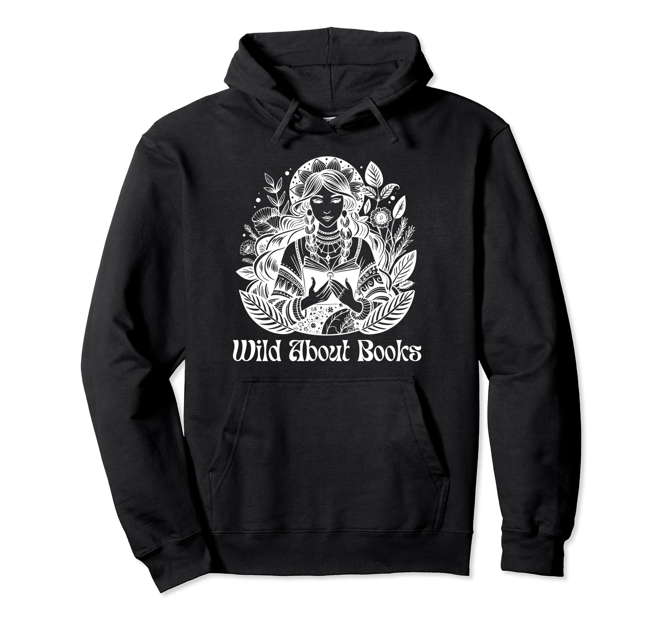 Wild About Books Boho Reading Lover Hoodie - Aesthetic Graphic Men Women - T-Shirt, Sweatshirt, Hoodie