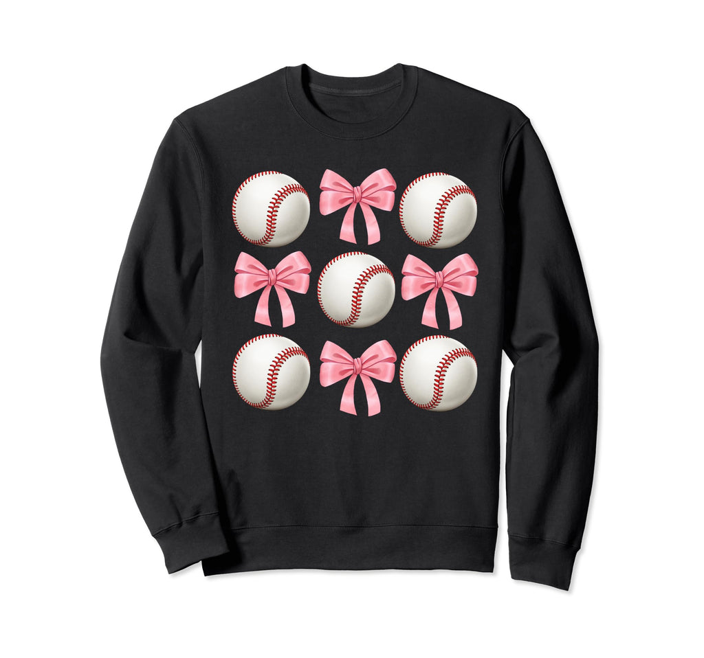 Baseballs And Bows Coquette Sweatshirt - Aesthetic Graphic Men Women - T-Shirt, Sweatshirt, Hoodie