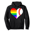 Baseball Lgbt Pride Heart Funny Hoodie - Casual Everyday Wear for Adults - T-Shirt, Sweatshirt, Hoodie
