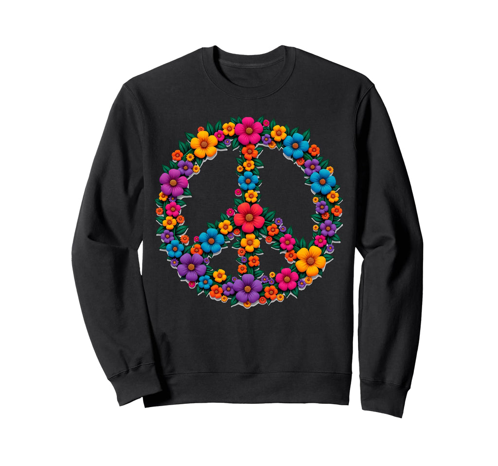 60S 70S Flower Power Groovy Love Sweatshirt - Custom Art Print Men Women - T-Shirt, Sweatshirt, Hoodie