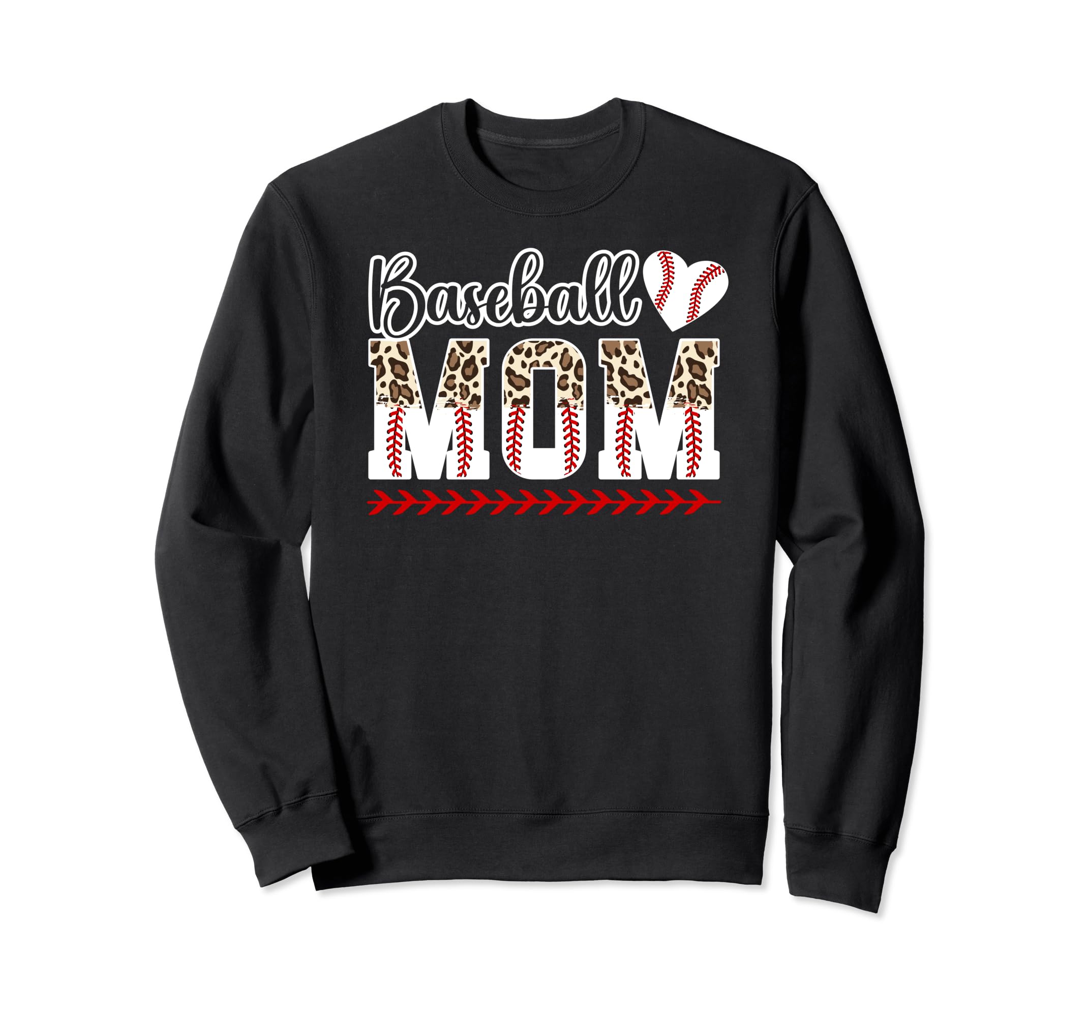 Baseball Mom Leopard Mom Baseball Sweatshirt - Casual Everyday Wear Unisex - T-Shirt, Sweatshirt, Hoodie