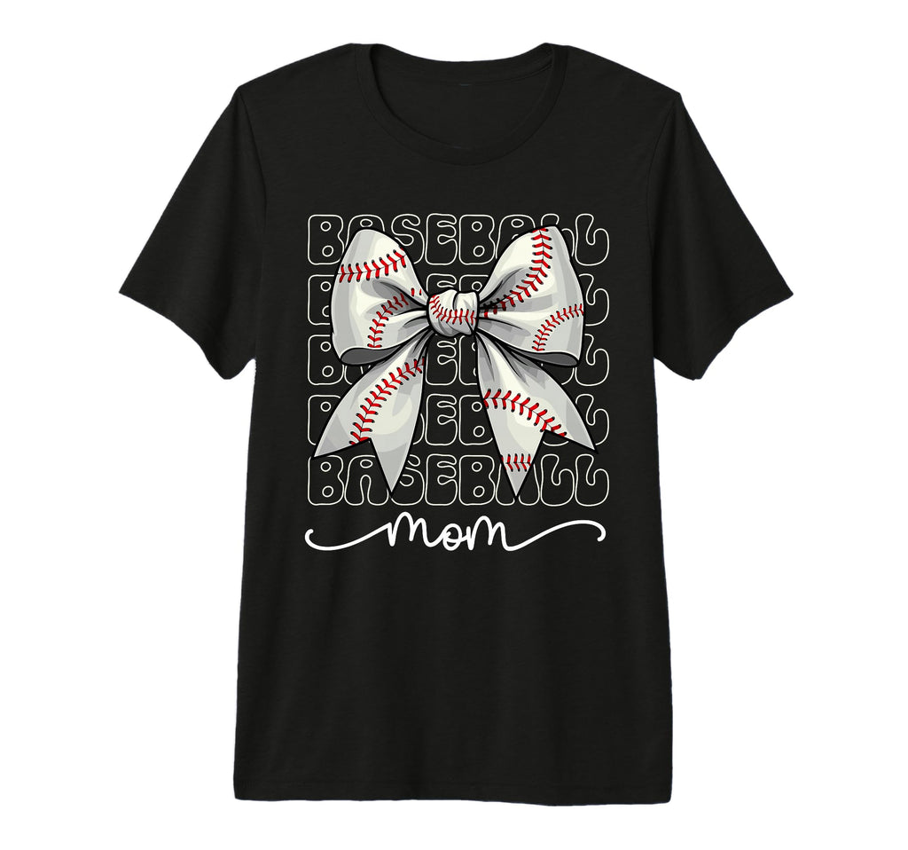 Baseball Mom Coquette Bow Baseball Mama T-Shirt - Graphic Print Men Women - T-Shirt, Sweatshirt, Hoodie