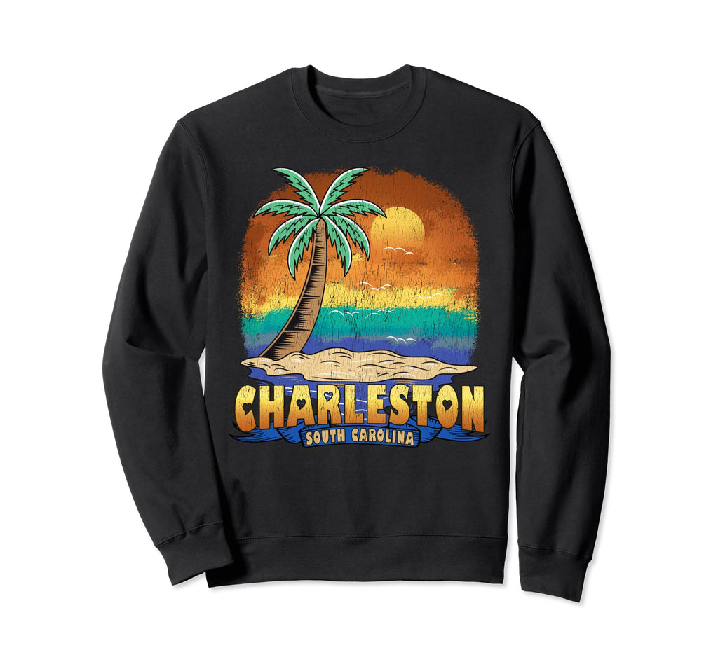 Charleston South Carolina Distressed Sweatshirt - Trendy Graphic Men Women - T-Shirt, Sweatshirt, Hoodie