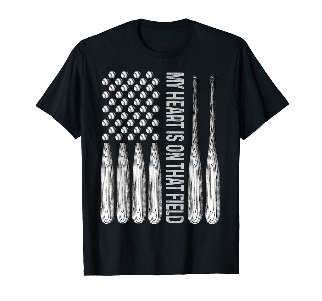 My Heart Is That Field Usa Flag T-Shirt - Fun Novelty Design Unisex - T-Shirt, Sweatshirt, Hoodie