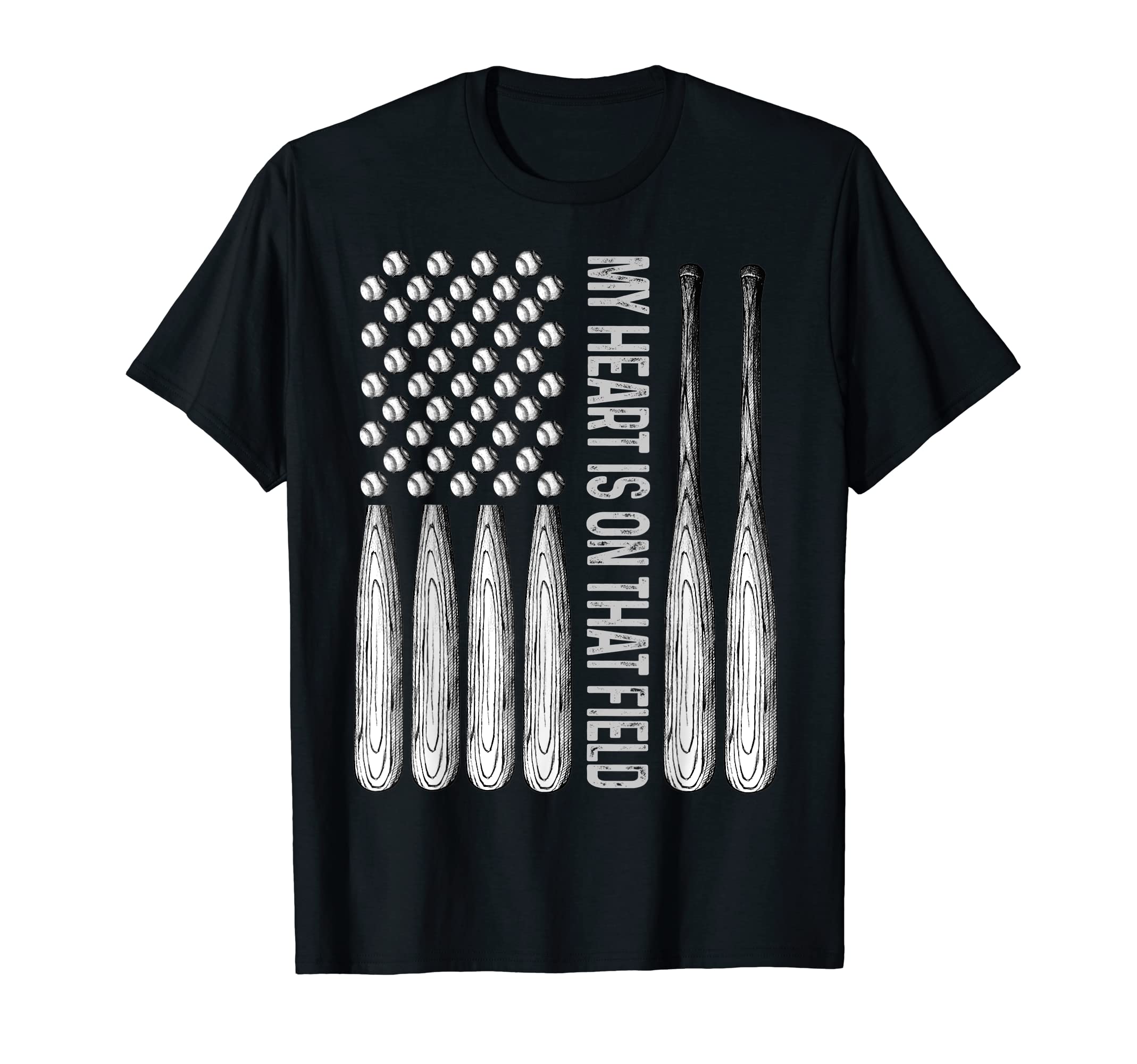 My Heart Is That Field Usa Flag T-Shirt - Fun Novelty Design Unisex - T-Shirt, Sweatshirt, Hoodie