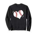 Baseball Heart Baseball Mom Sweatshirt - Aesthetic Graphic for Adults - T-Shirt, Sweatshirt, Hoodie
