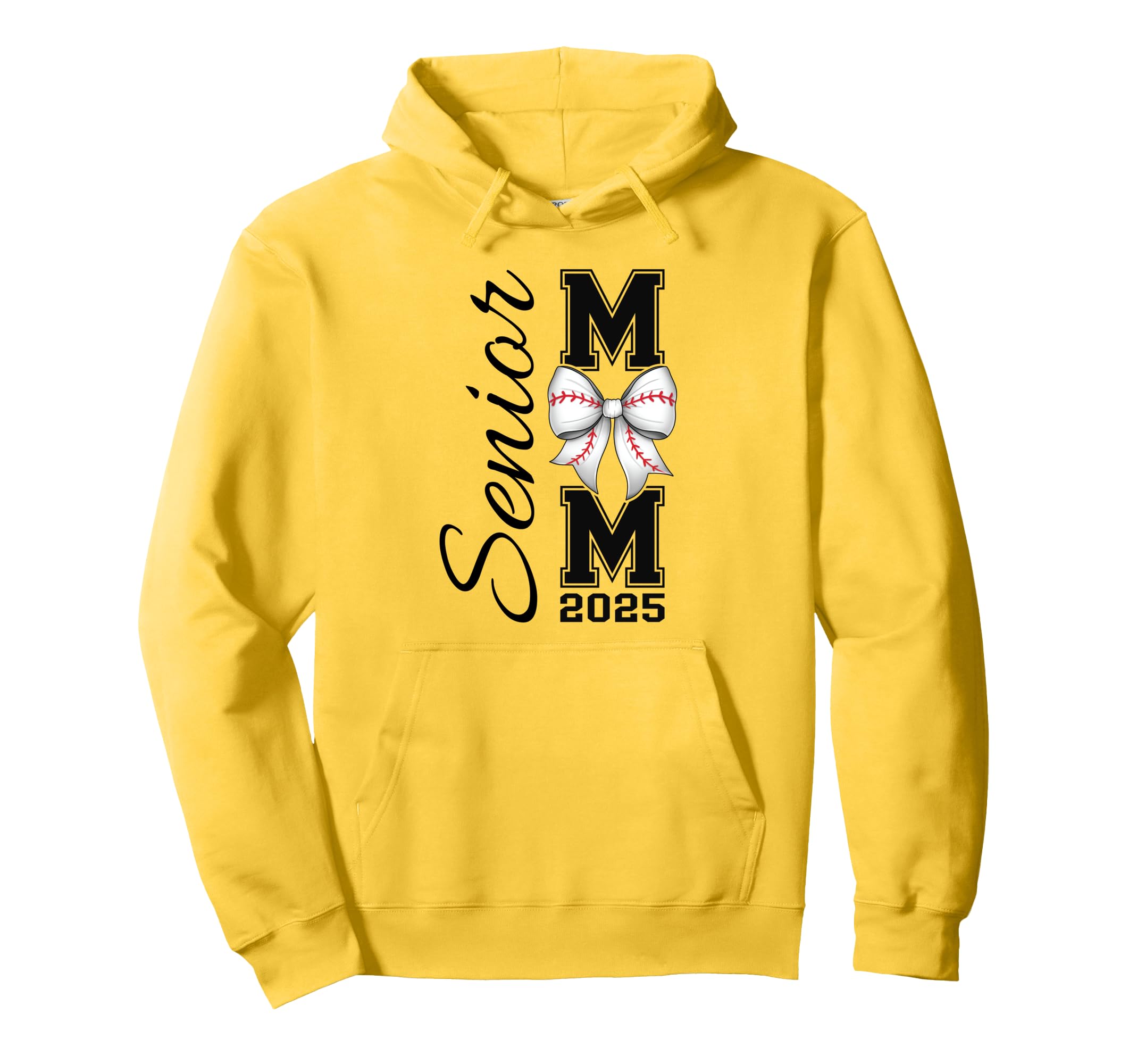 Senior Mom 2025 Baseball Bow Coquette Hoodie - Custom Art Print for Adults - T-Shirt, Sweatshirt, Hoodie
