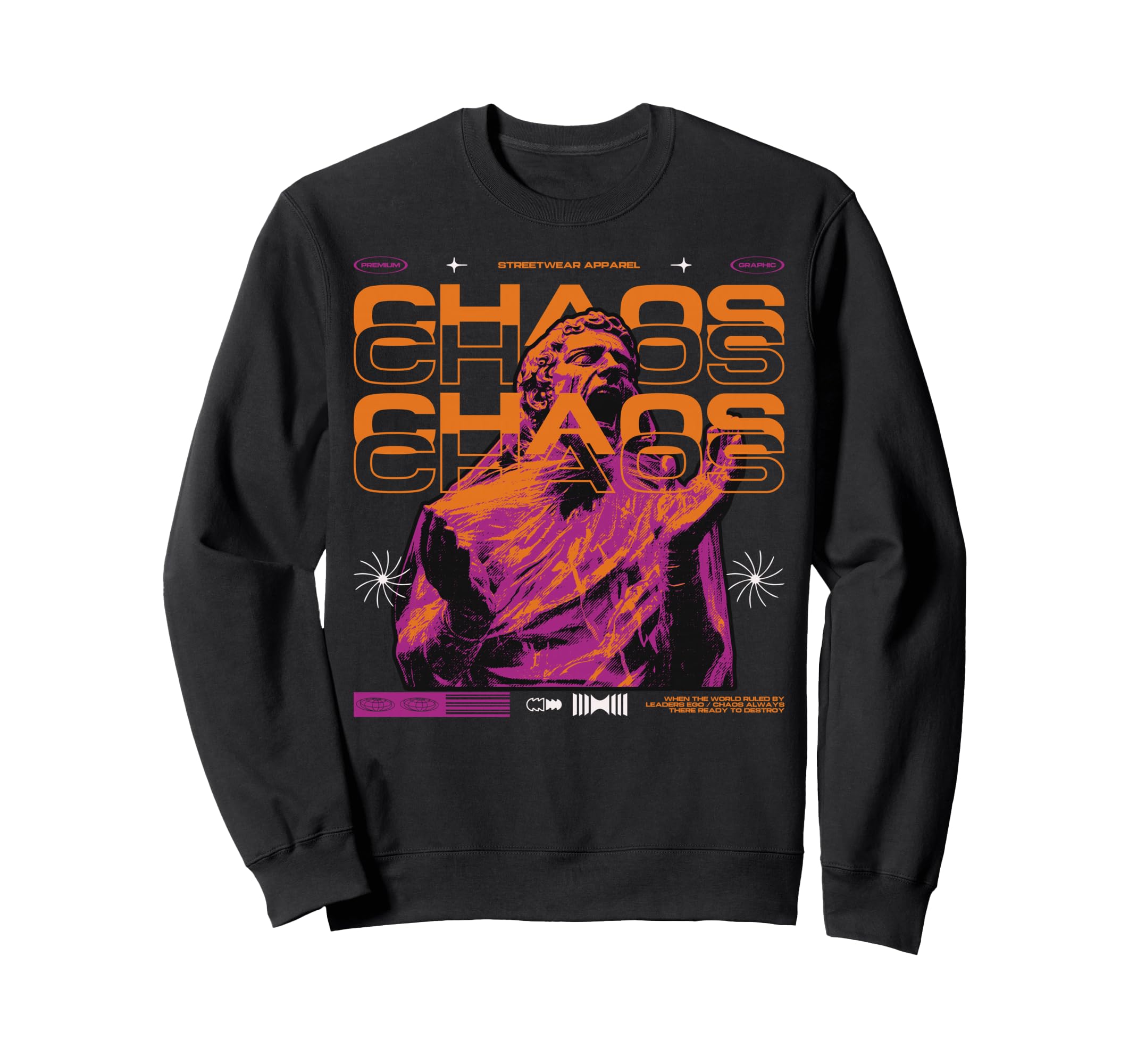 Y2K Chaos Bold Urban Graffiti Sweatshirt - Novelty Apparel for Adults - T-Shirt, Sweatshirt, Hoodie