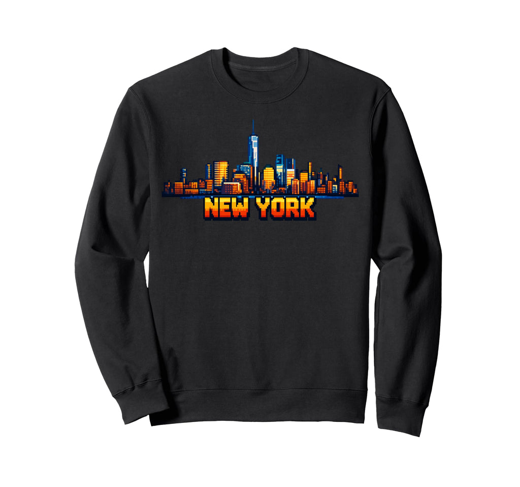 New York 8 Bit Video Arcade Gamer Sweatshirt - Novelty Apparel Unisex - T-Shirt, Sweatshirt, Hoodie
