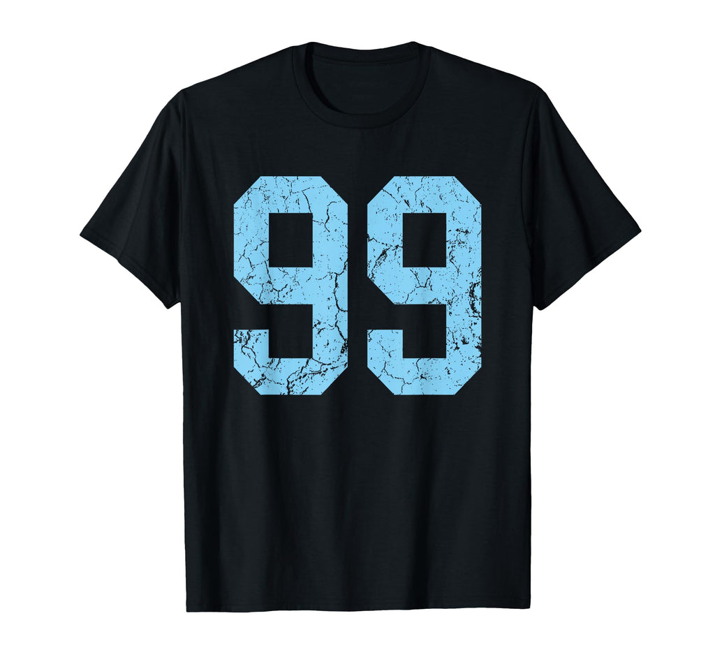 Distressed Blue Number 99 Jersey Player T-Shirt - Graphic Print Unisex - T-Shirt, Sweatshirt, Hoodie
