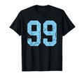 Distressed Blue Number 99 Jersey Player T-Shirt - Graphic Print Unisex - T-Shirt, Sweatshirt, Hoodie