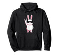 Bunny Rock Rabbit Hipster Vibe Funny Animal Hoodie - Unique Graphic Unisex - T-Shirt, Sweatshirt, Hoodie
