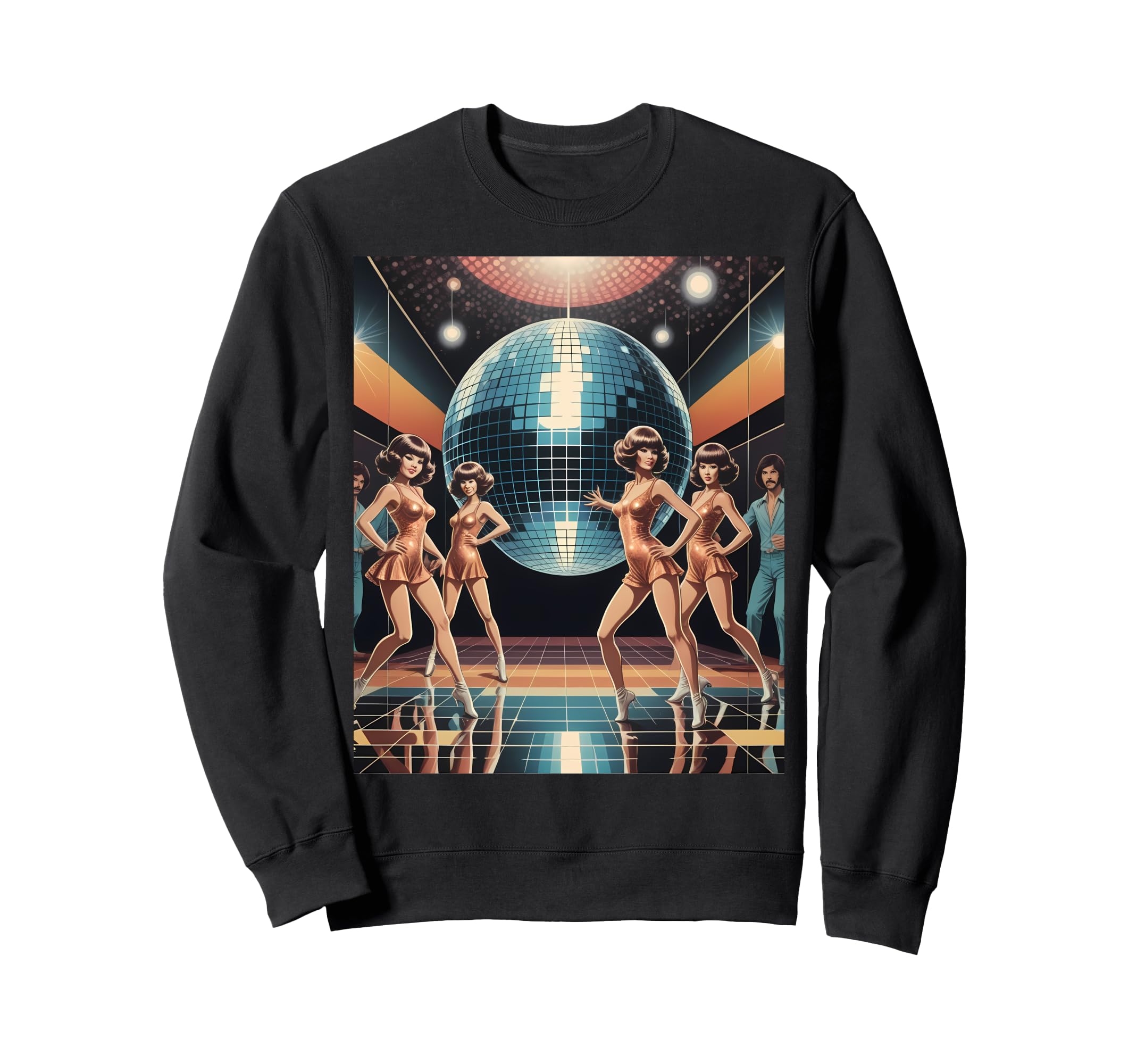 Disco Ball Party Aesthetic 80S Sweatshirt - Minimalist Print Men Women - T-Shirt, Sweatshirt, Hoodie