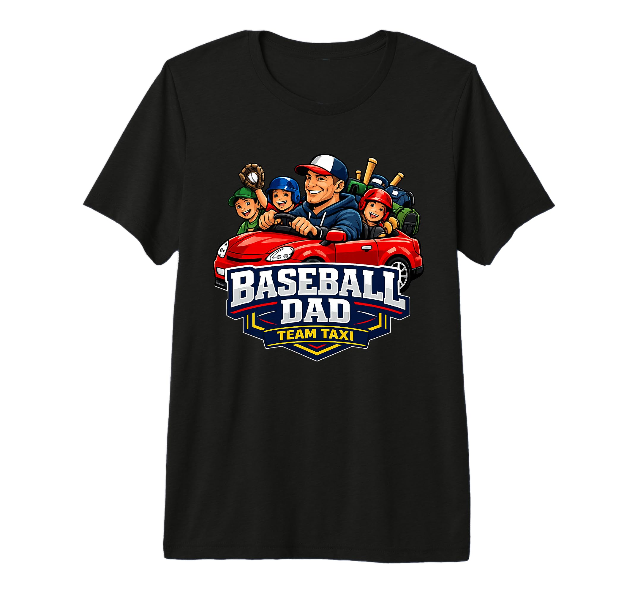 Baseball Dad Team Taxi Game Day T-Shirt - Minimalist Print Men Women - T-Shirt, Sweatshirt, Hoodie