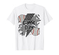 Game Day Baseball Checkered Leopard Mama T-Shirt - Graphic Print Unisex - T-Shirt, Sweatshirt, Hoodie