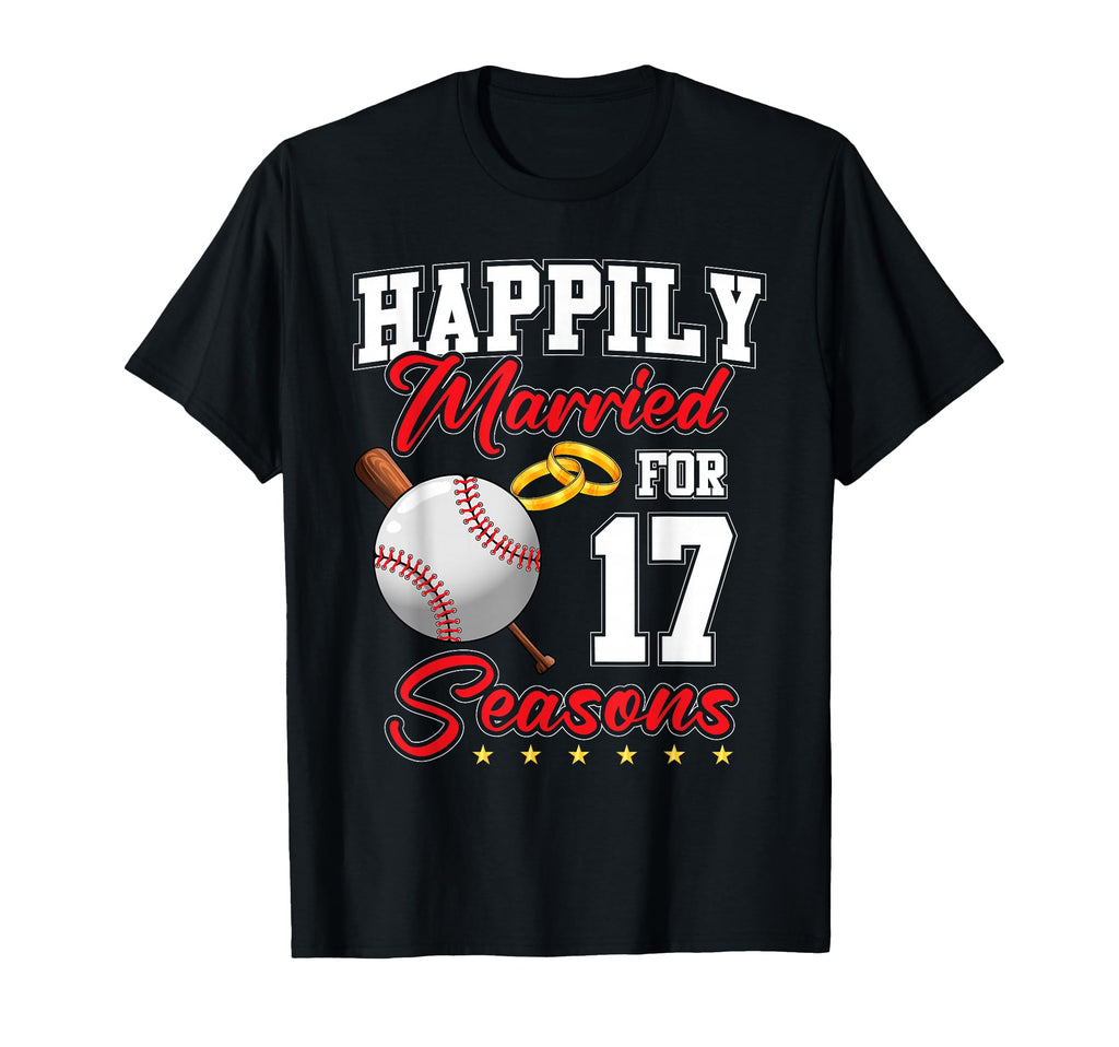 17Th Wedding Anniversary Baseball Couples T-Shirt - Novelty Apparel Unisex - T-Shirt, Sweatshirt, Hoodie