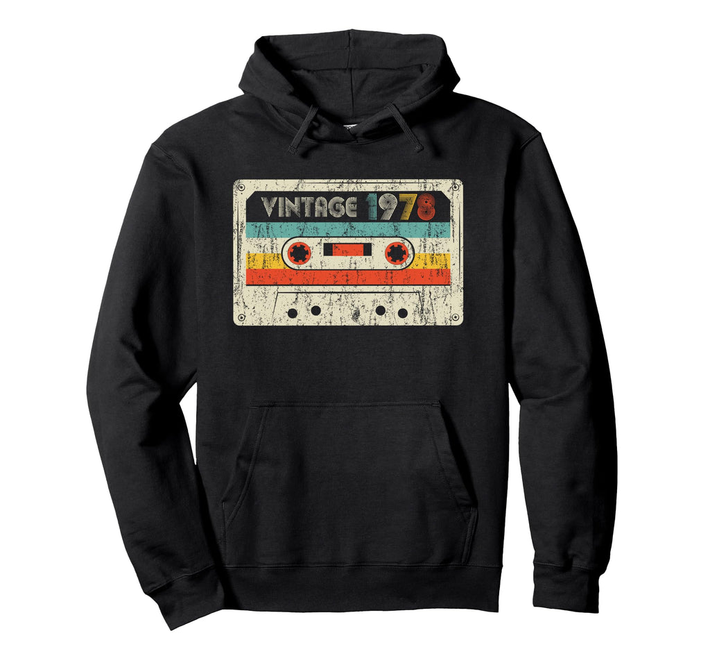 1978 Birthday 1978 Cassette Tape Hoodie - Novelty Apparel for Adults - T-Shirt, Sweatshirt, Hoodie