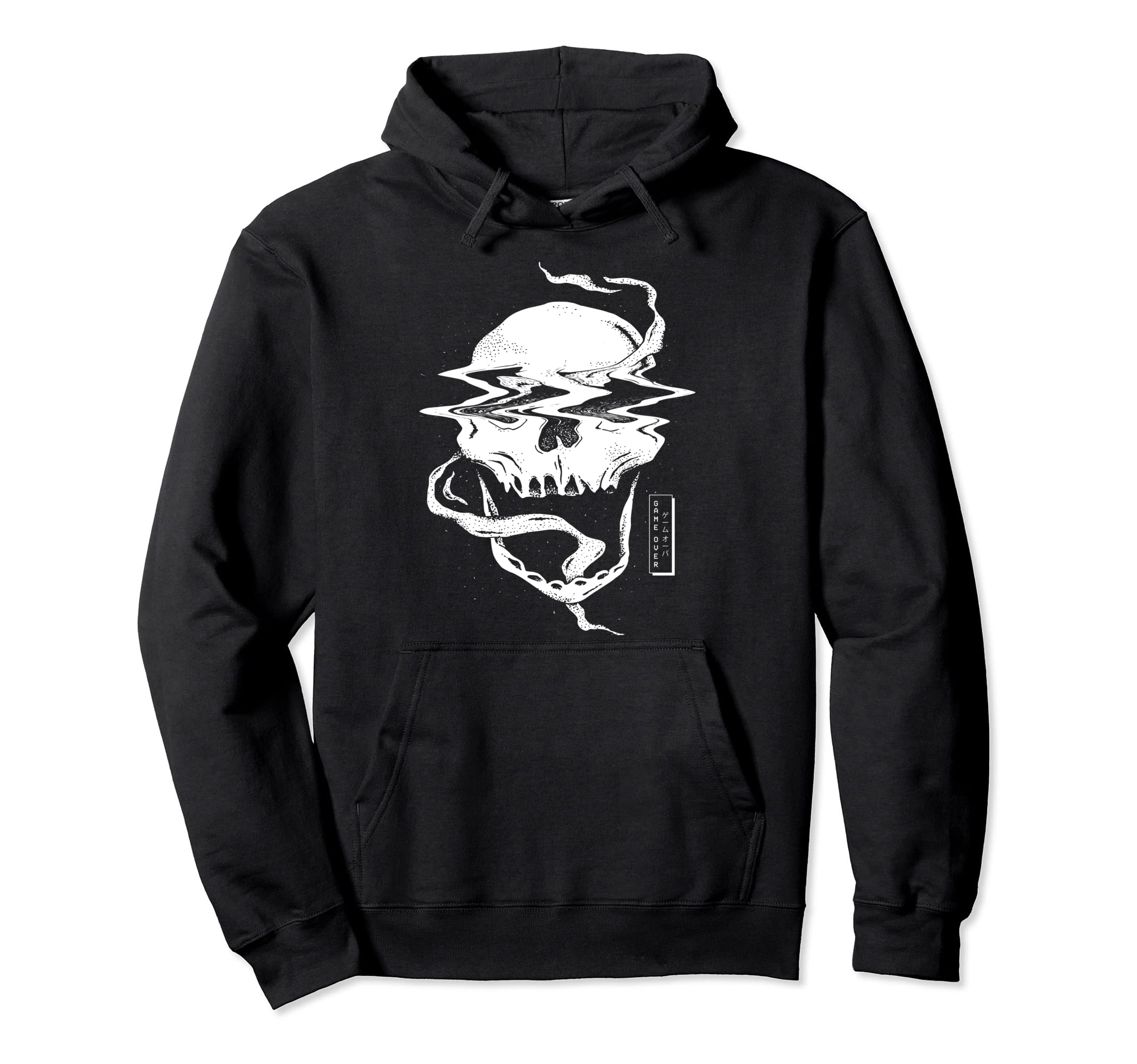 Edgy Skull Game Over Vaporwave Hoodie - Streetwear Style for Adults - T-Shirt, Sweatshirt, Hoodie