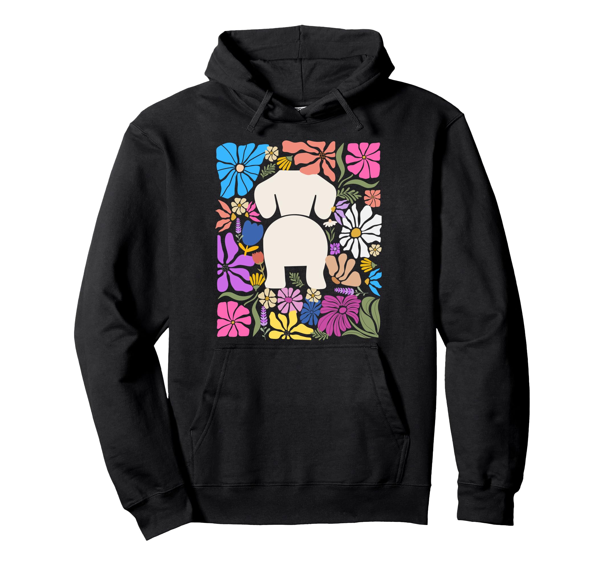 Dachshund Boho Floral Doxie Flowers Dog Hoodie - Streetwear Style Men Women - T-Shirt, Sweatshirt, Hoodie