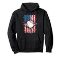 American Flag Baseball Patriotic Us Hoodie - Streetwear Style Men Women - T-Shirt, Sweatshirt, Hoodie