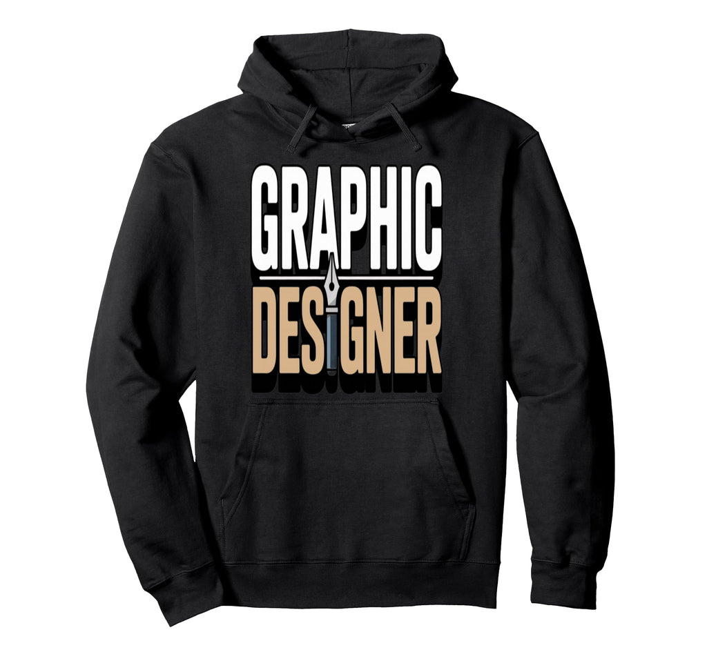 Designer Typography Pen Icon Hoodie - Aesthetic Graphic Unisex - T-Shirt, Sweatshirt, Hoodie