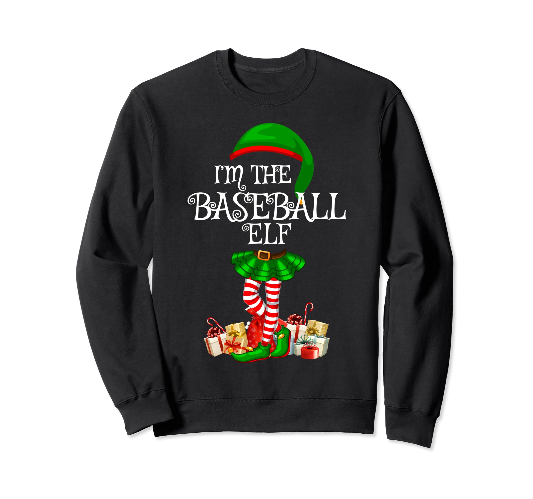 Matching Family Im Baseball Elf Sweatshirt - Trendy Graphic Unisex - T-Shirt, Sweatshirt, Hoodie