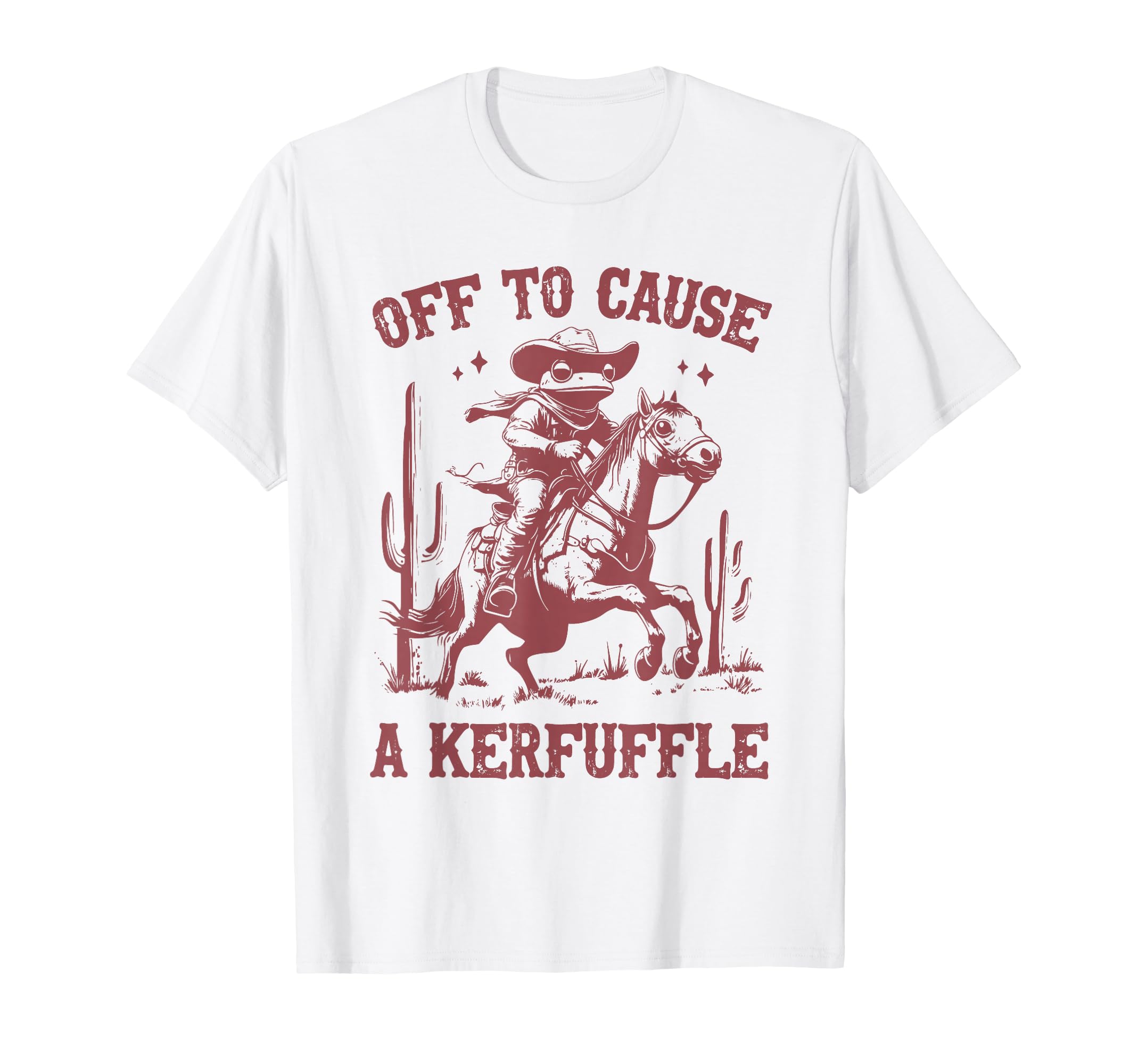 Off To Cause Kerfuffle Funny Cowboy T-Shirt - Minimalist Print for Adults - T-Shirt, Sweatshirt, Hoodie