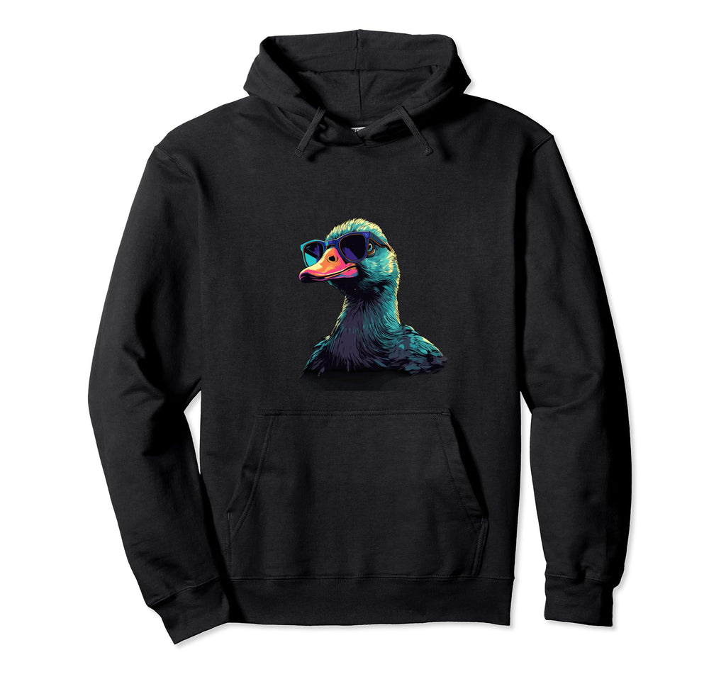 Funny Duck Vaporwave Aesthetic Animal Hoodie - Novelty Apparel for Adults - T-Shirt, Sweatshirt, Hoodie