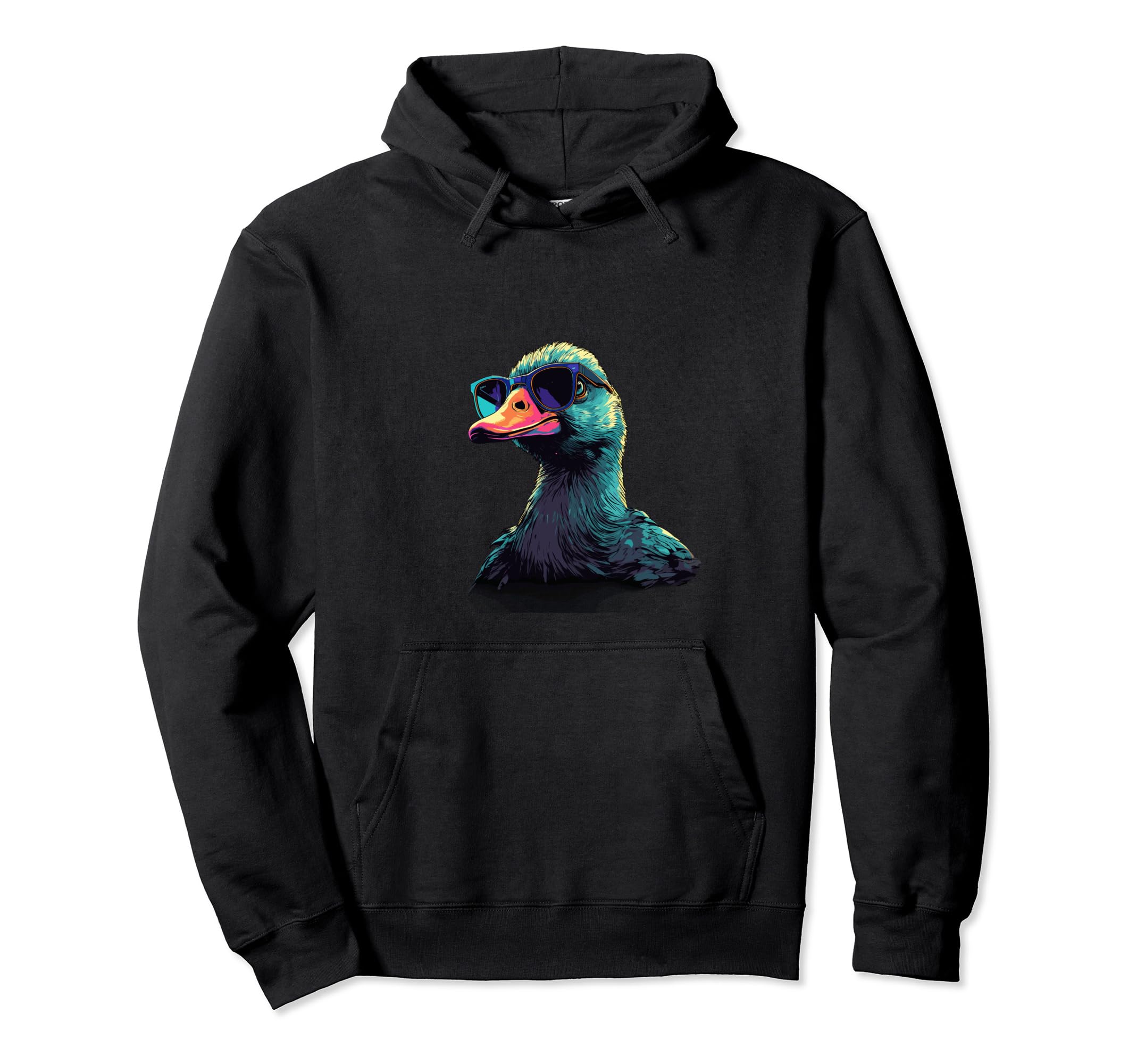 Funny Duck Vaporwave Aesthetic Animal Hoodie - Novelty Apparel for Adults - T-Shirt, Sweatshirt, Hoodie
