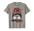 Baseball Sister Proud Sister Messy Bun T-Shirt - Custom Art Print Unisex - T-Shirt, Sweatshirt, Hoodie