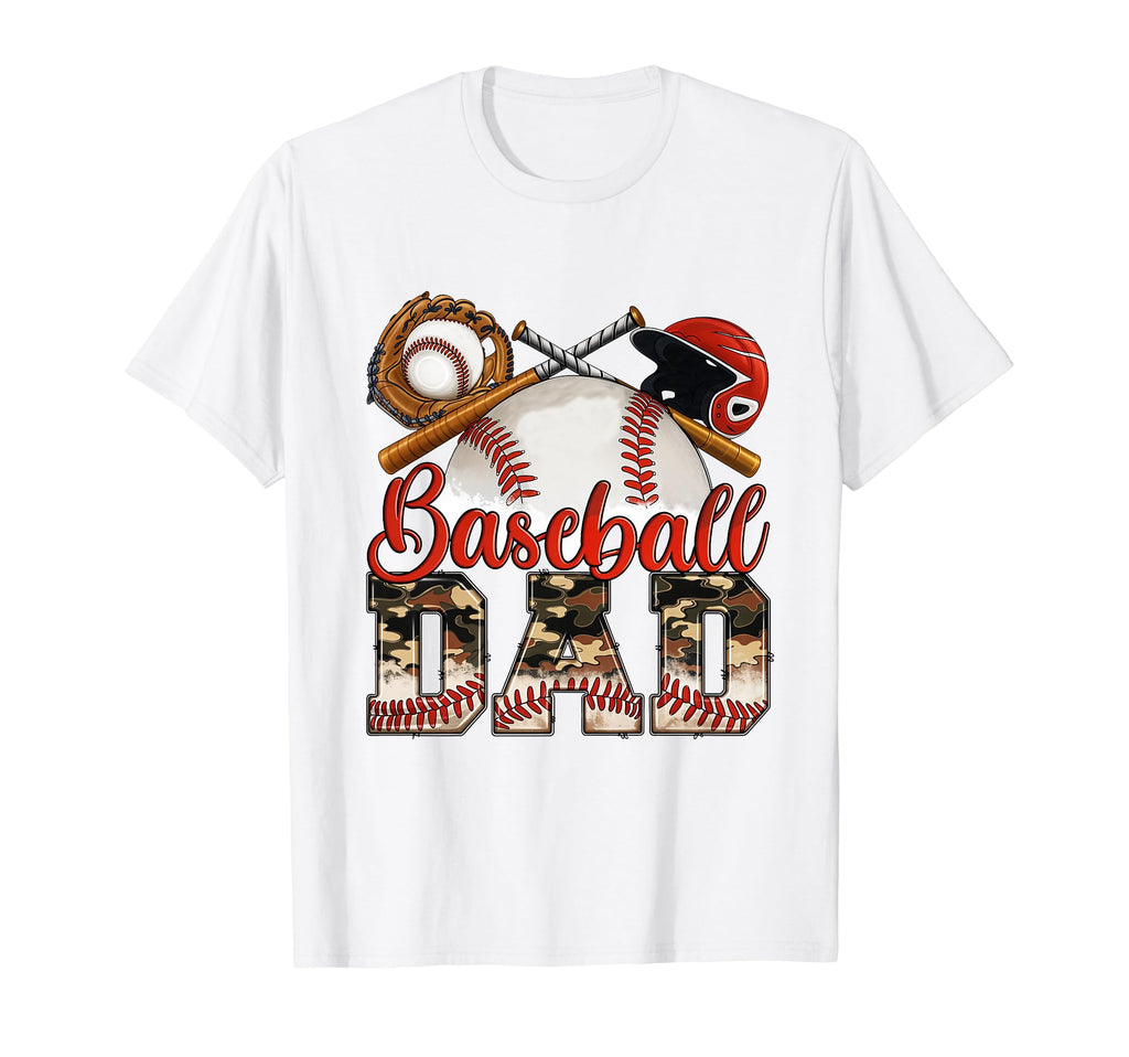 Baseball Dad Happy Fathers Day Wife T-Shirt - Aesthetic Graphic Men Women - T-Shirt, Sweatshirt, Hoodie