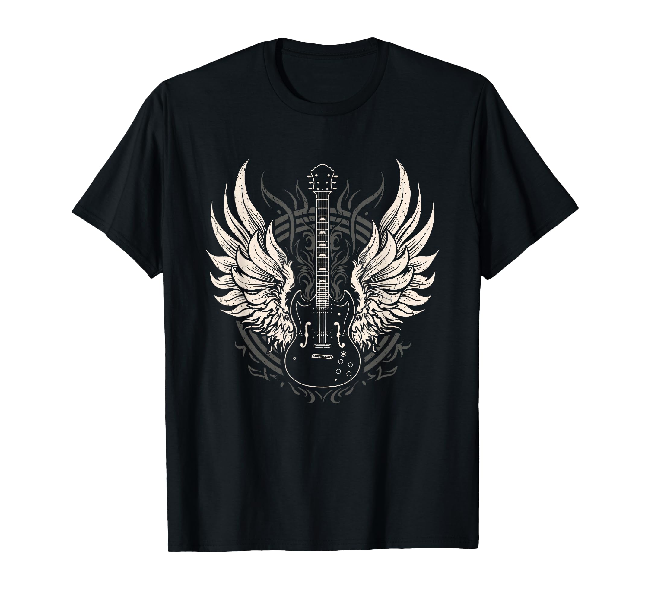 Electric Guitar Angel Wings Gift T-Shirt - Aesthetic Graphic Men Women - T-Shirt, Sweatshirt, Hoodie