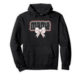 Mama Coquette Bow Baseball Cheer Mom Hoodie - Minimalist Print Men Women - T-Shirt, Sweatshirt, Hoodie